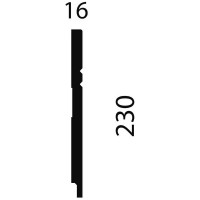 Плинтус COSCA DECOR AP27 под покраску, белый, 230x16x2400 мм, МДФ, с пазом СПБ098314