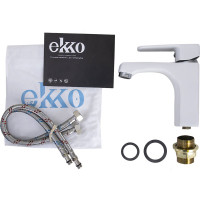 Смеситель для раковины Ekko с гайкой, белый E10301