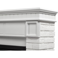 Портал Firelight Bricks 30, камень белый, белая эмаль НС-1277348