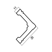 Угол Cosca Decor интерьерный багет, 25 мм, слоновая кость СПБ029386