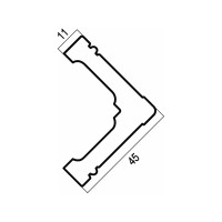 Угол Cosca Decor интерьерный багет, 45 мм, белый матовый СПБ048189