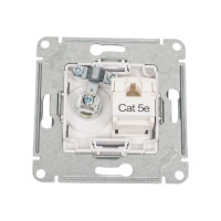 Розетка Systeme Electric Glossa белый TV+RJ45, кат.5E GSL000189