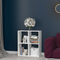 Стеллаж ФЕЛИКС 4-х секционный низкий белый шагрень ПК-ОБИ-СЖ83Х73-В1-1068