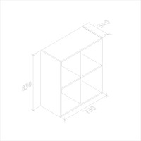 Стеллаж ФЕЛИКС 4-х секционный низкий белый шагрень ПК-ОБИ-СЖ83Х73-В1-1068