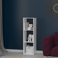 Стеллаж ФЕЛИКС 3-х секционный белый шагрень ПК-ОБИ-СЖ124Х37-В1-1068