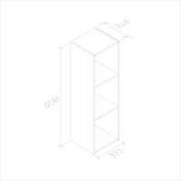 Стеллаж ФЕЛИКС 3-х секционный белый шагрень ПК-ОБИ-СЖ124Х37-В1-1068