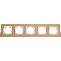 Рамка GUSI ELECTRIC 5-местная, стекло, цвет шампань С1150-032