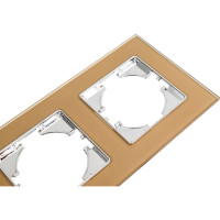 Рамка GUSI ELECTRIC 5-местная, стекло, цвет шампань С1150-032