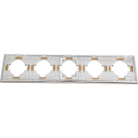 Рамка GUSI ELECTRIC 5-местная, стекло, цвет шампань С1150-032