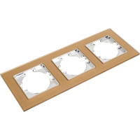 Рамка GUSI ELECTRIC 3-местная, стекло, цвет шампань С1130-032