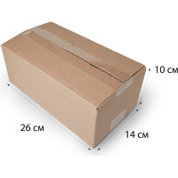 Картонная коробка PACK INNOVATION Гофрокороб 26x14x10 см, объем 3.6 л, 50 шт IP0GK00261410-50