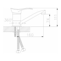 Смеситель для кухни Gota Rocio Madrid с коротким изливом d40 1/10 113210-GOTA