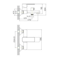 Смеситель для ванны Gota Rocio Vigo литой d35 1/10 014210-GOTA