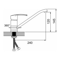 Смеситель для кухни Gota Rocio Toledo с длинным изливом, крепление гайка d40 1/10 152110-GOTA