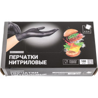 Нитриловые перчатки Милен стандарт +, черные, р.L, А.Д.М 121829