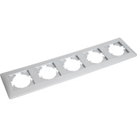 Рамка GUSI ELECTRIC Ugra 5-местная, цвет серебро С1150-004