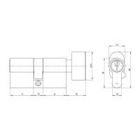 Цилиндровый механизм Ajax AZ102/80 mm (35+10+35), CP хром, 5 кл. 43851
