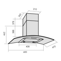 Вытяжка кухонная MBS RUTA 160 GLASS BLACK 4332