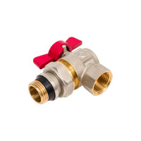 Шаровой угловой кран AV Engineering 1/2 PN40 с внутренней резьбой, бабочка, с уплотнительным кольцом AVE095012E