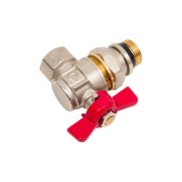 Шаровой угловой кран AV Engineering 1/2 PN40 с внутренней резьбой, бабочка, с уплотнительным кольцом AVE095012E