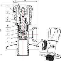 Вентильный кран для стиральной машины AV Engineering 1/2x3/4 хром AVE2263412