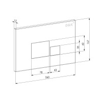 Клавиша смыва DQ quadro, универсальная, матовый хром DB1519002