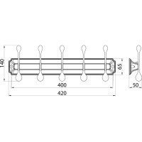 Панель Elghansa с 5 круглыми крючками HRM-950