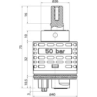 Картридж Elghansa D=40 мм керамический высокий 50 bar KH-40-500-Blister