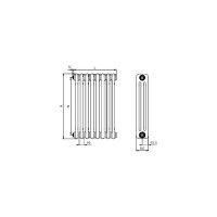 Радиатор трубчатый RIFAR TUBOG 3180 10 секц. бок. TUB 3180-10