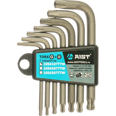 Набор Г-образных ключей TORX с отверстием под штифт 7 предметов AIST 1054107TTW 00-00017266