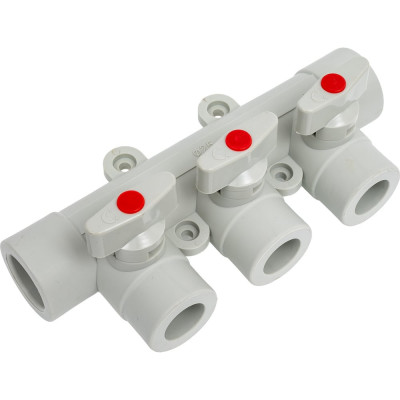 Коллектор с шаровыми кранами LAMMIN ppr 25x3 30/1 серый Lm31081003025G