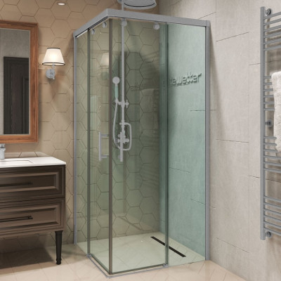 Душевой уголок GuteWetter gwmpslrc864 90x75x200 см, профиль хром матовый, стекло бесцветное закаленное 8/6 мм 4698032842772