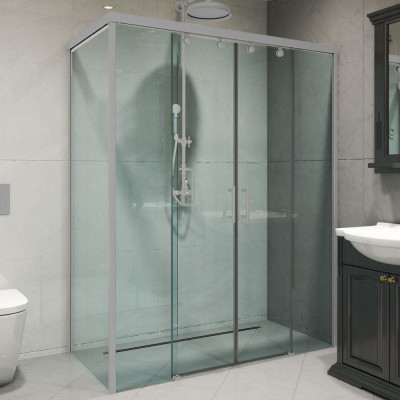 Душевой уголок GuteWetter gwmpslrc865 90x120x200 см, профиль хром матовый, стекло бесцветное закаленное 8/6 мм 4698032873738