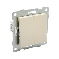 Выключатель GUSI ELECTRIC Ugra 2 клавиши, СУ, 10А, 250В, бежевый С11В2-003