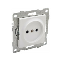 Розетка GUSI ELECTRIC однопостовая Ugra б/з с з/ш, механизм, 16А, 250В, белый. С11Р2-001