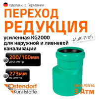 Редукция для наружной канализации Ostendorf ПП 200х160 мм 775560