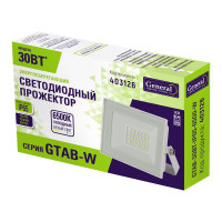 Светодиодный прожектор General Lighting Systems 30Вт 2150Лм 6500К Холодный белый свет IP65 Белый GTAB-30BT-IP65-6500-W 403126
