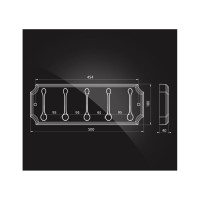 Панель Elghansa пластик с 5 плоскими крючками HRM-670-Chrome