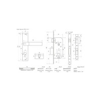 Врезной замок НОРА-М N107-70 Л золото 16261