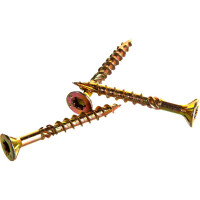 Конструкционный универсальный саморез BULLIT 4.5x40 TX25, желтый, потай, 200 шт. 14-0015510