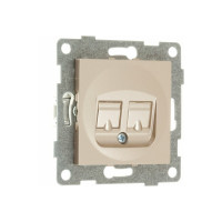 Механизм телефонной розетки GUSI ELECTRIC Ugra RJ12, двойной, СУ, шампань С11Т2-027