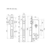 Корпус замка НОРА-М КЗВ-102 45-85 мм латунь полир. 5277