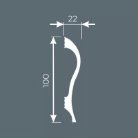 Плинтус Cosca Decor px038, 100x22х2000 мм, экополимер СПБ100980