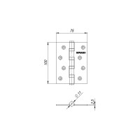Универсальная петля FUARO SSG (4BB 100x75x2,5) сатинированное золото (2 шт) IN4400U 46349
