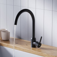 Кухонный смеситель Dorff Logic поворотный, черный D3007022