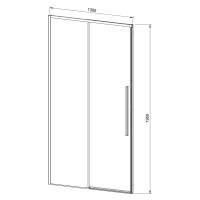 Душевая дверь VINCEA slim-n 1300, черный, стекло прозрачное VDS-4SN130CLB