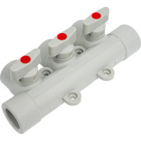 Коллектор с шаровыми кранами LAMMIN ppr 25x3 30/1 серый Lm31081003025G