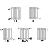 Вертикальный радиатор c боковым подключением, ARBIOLA Compact H 600-63-12 HWN, RAL 9016 матовый белый 303887