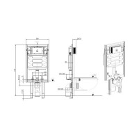 Инсталляция для подвесного унитаза ALLEN BRAU PNEUMATIC PRO 2.0 патрубки, без кнопки смыва, 1100x95x500 мм 9.11103.20 (325595) 00325595