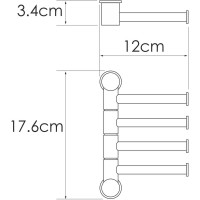 Держатель полотенец четверной WasserKraft K-1054B